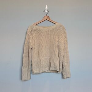 Quince Off-the-Shoulder Cream Sweater